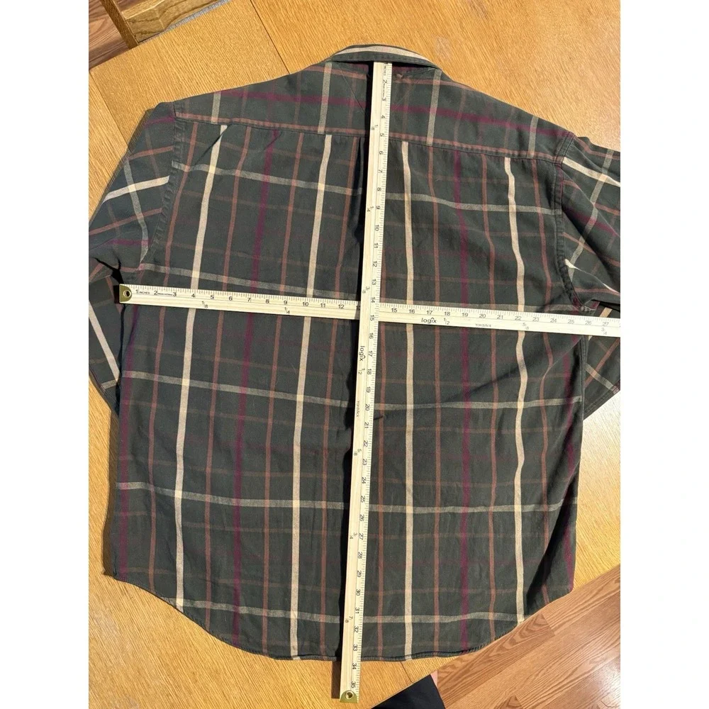 VINTAGE Tommy Hilfiger Shirt Mens XL Plaid Flannel Crest Logo‎ Button Down 90s